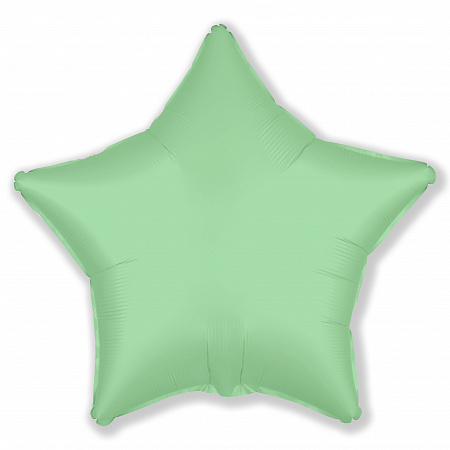Фольгированный шар звезда мятный сатин