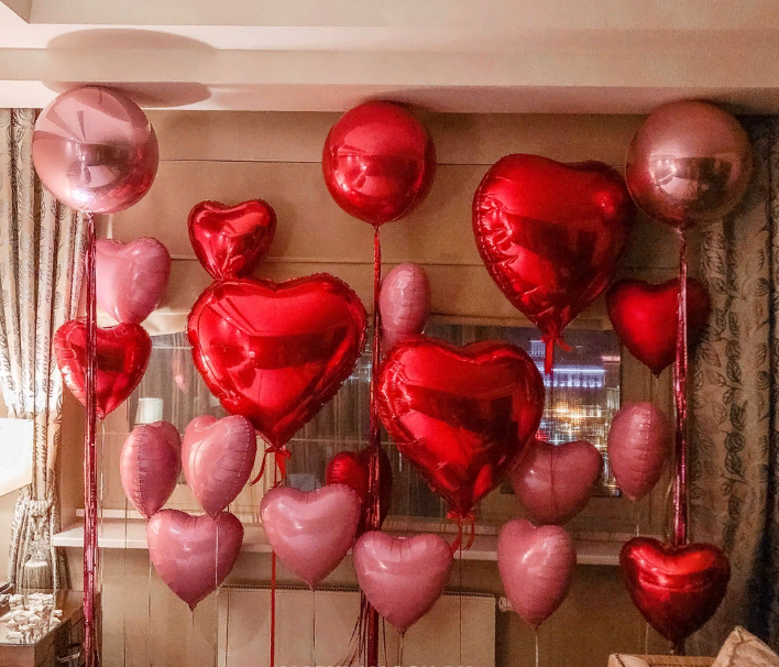 Композиция шаров LOVE (воздушные шары сердца)