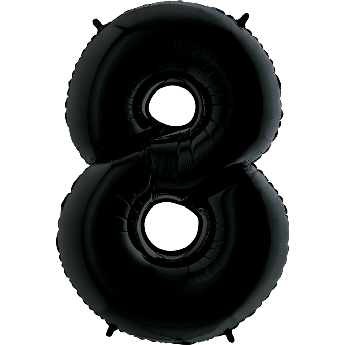 Фольгированный шар цифра 8, Черный