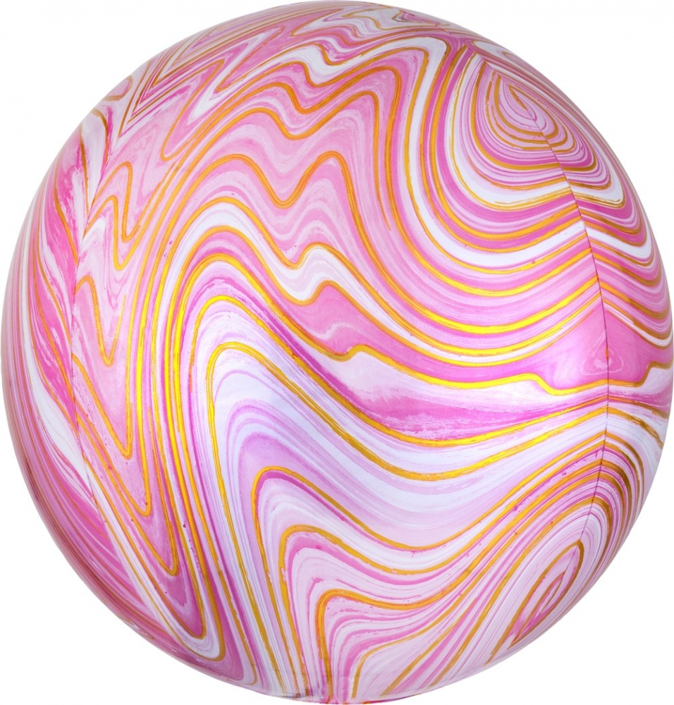 Шар 3D Сфера мрамор розовый