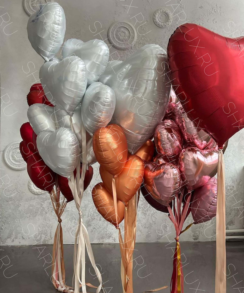 Композиция фольгированных шаров "Сердца"