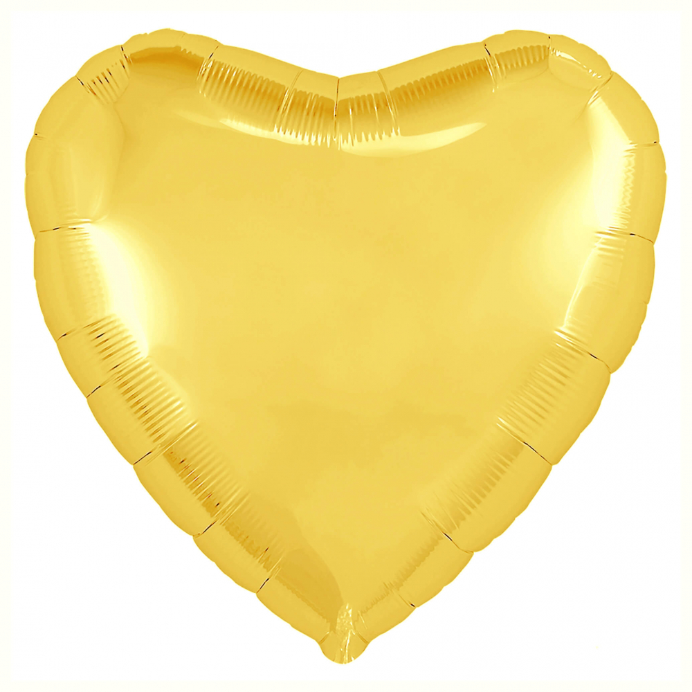 Шар в форме сердца, золотой, 46 см