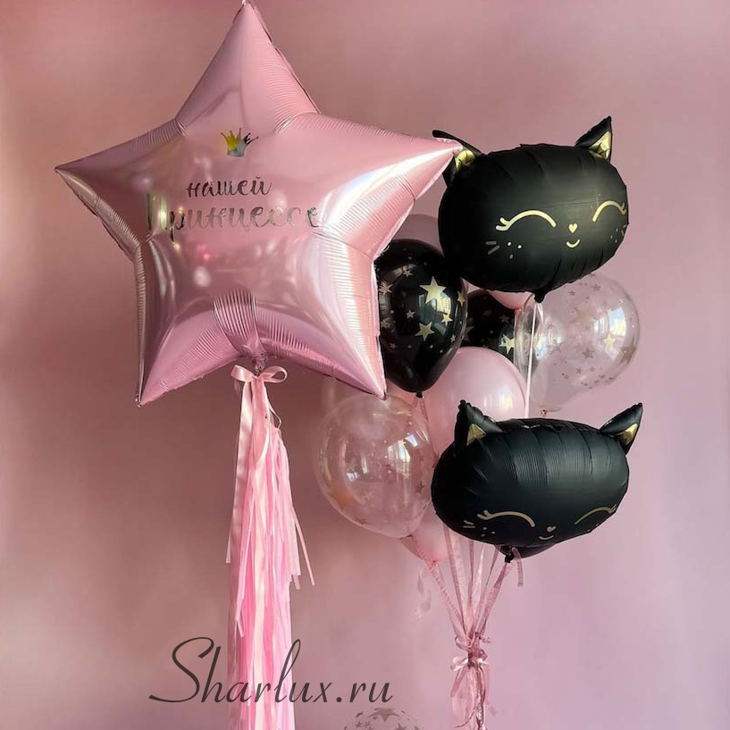 Букет гелиевых шаров на день рождения девочки