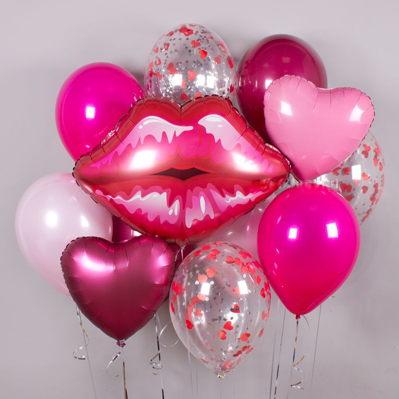 Композиция из шаров "Поцелуй на День Святого Валентина"