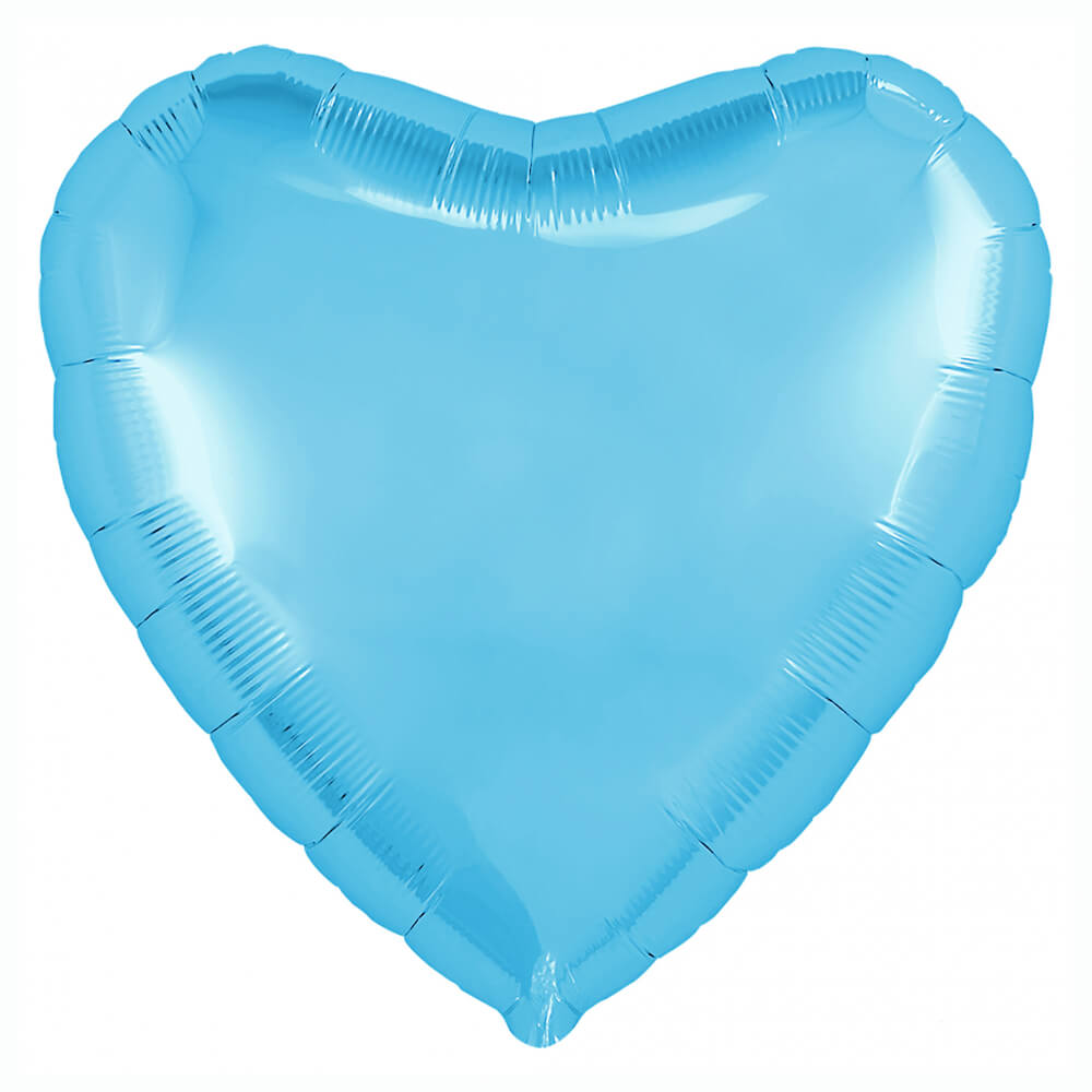 Шар сердце холодно-голубой, 46 см