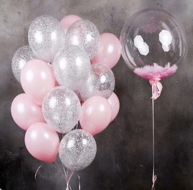 Букет из шаров с гелием на свадьбу «Розовая нежность»