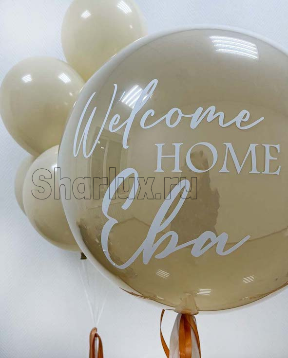 Большой шар с надписью Welcome home Ева