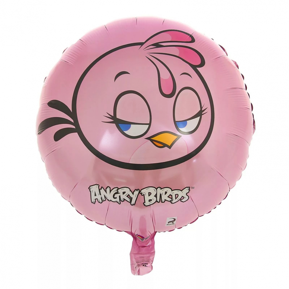 Воздушный шар круг, Angry Birds, Розовая