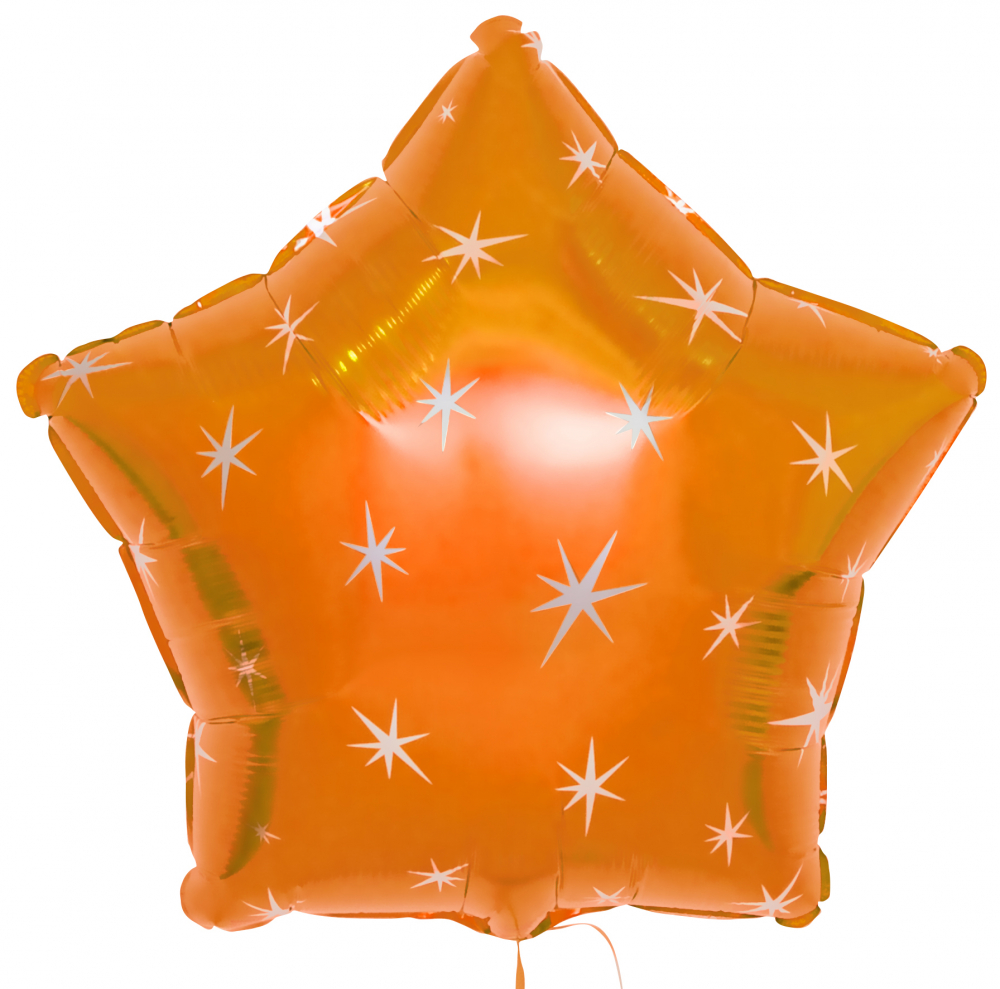 Шар звезда искры оранжевый, 46 см