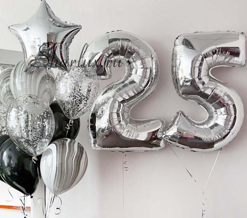 Воздушные шары цифры на 25 лет девушке или парню