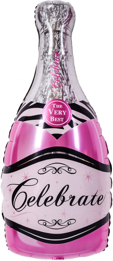 Воздушный шар, Бутылка Шампанское 99 см розовый