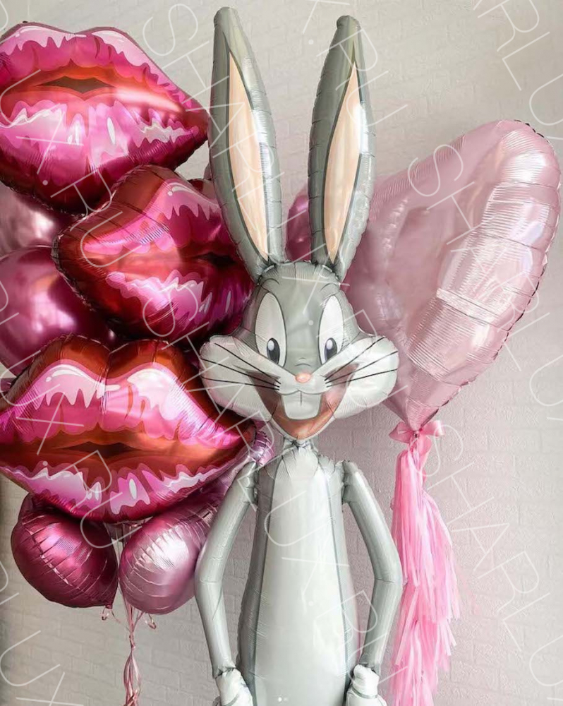 Композиция из воздушных шаров Kiss Bugs Bunny