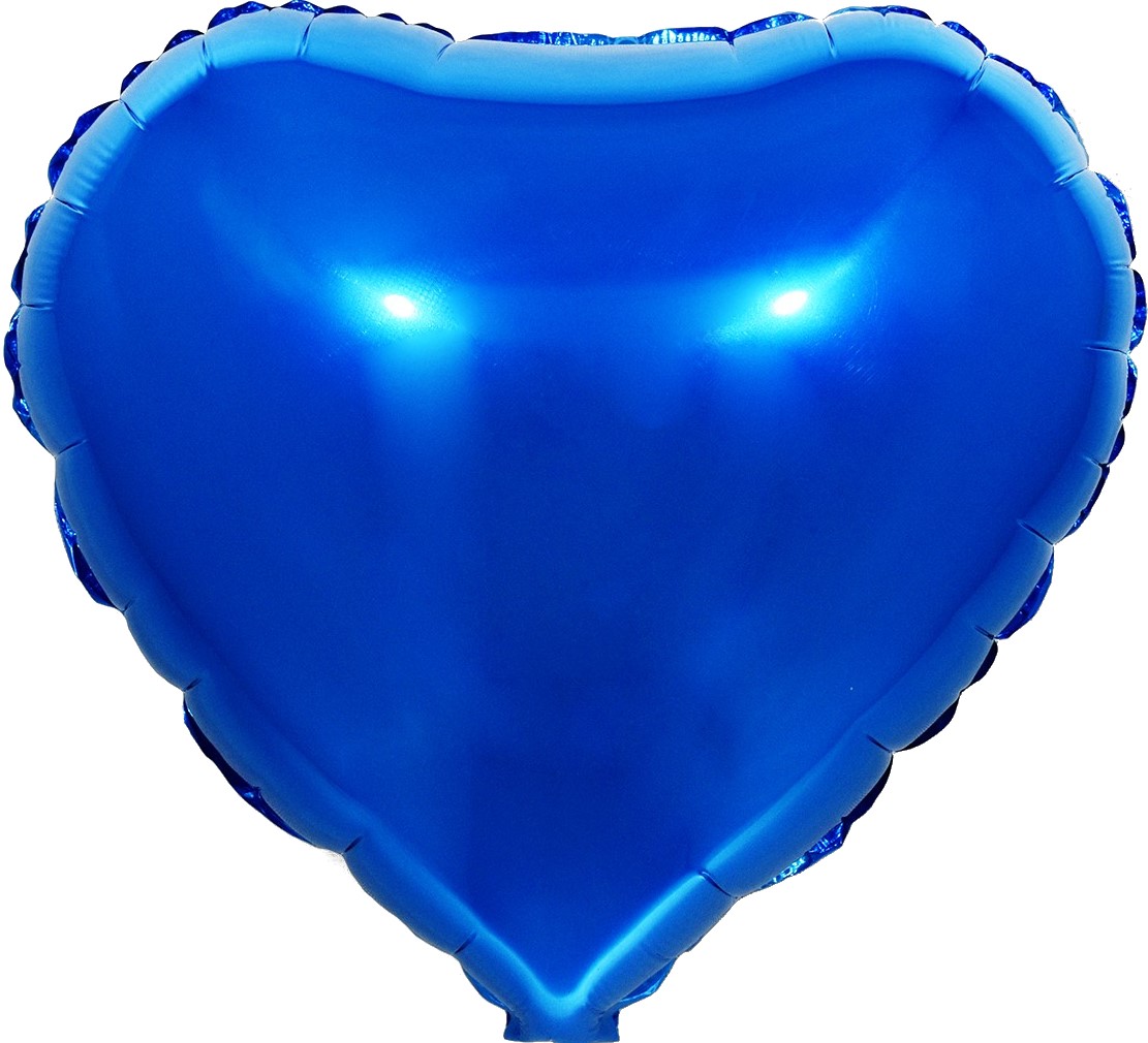 Шар сердце синий, 46 см