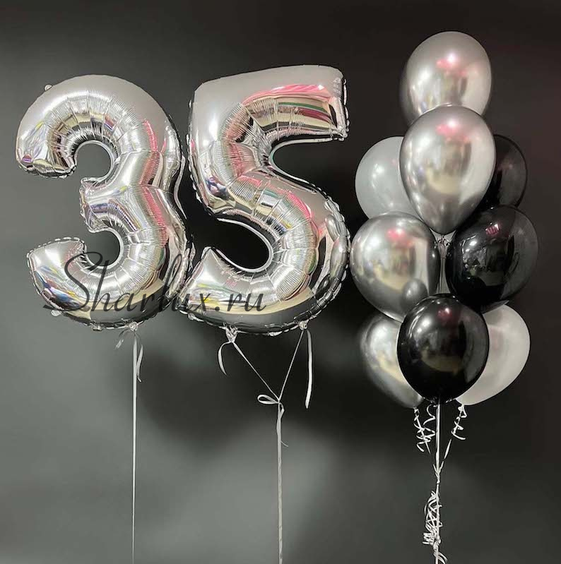 Букет воздушных шаров на 35 лет для мужа