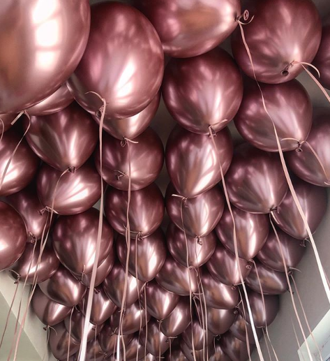 Воздушные шарики под потолок Розовый хром, 25 шт