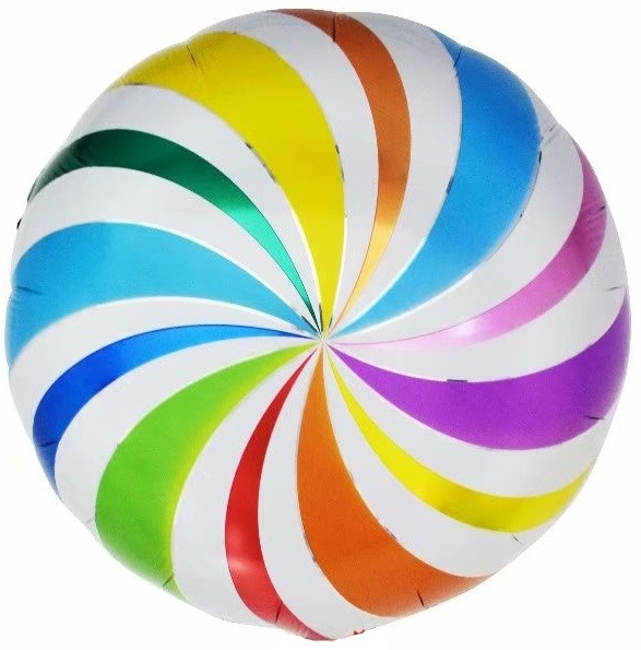 Воздушный шар круг Леденец разноцветный