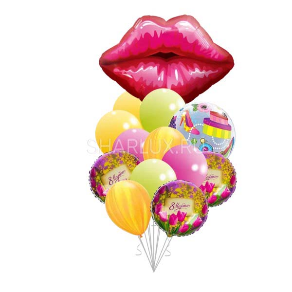 Букет из шаров "Поцелуй" на 8 марта