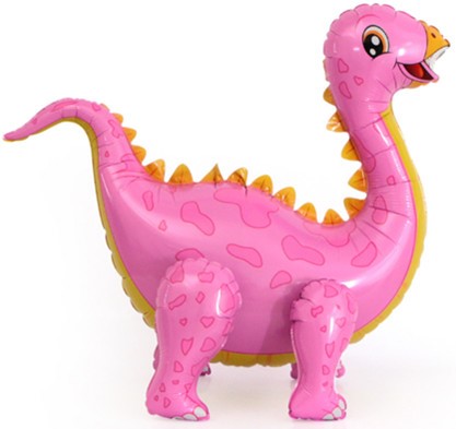 Шар ходячая фигура Динозавр Стегозавр розовый