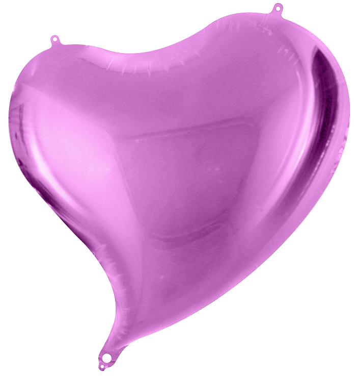 Шар Сердце Фиолетовый Изгиб, 46 см