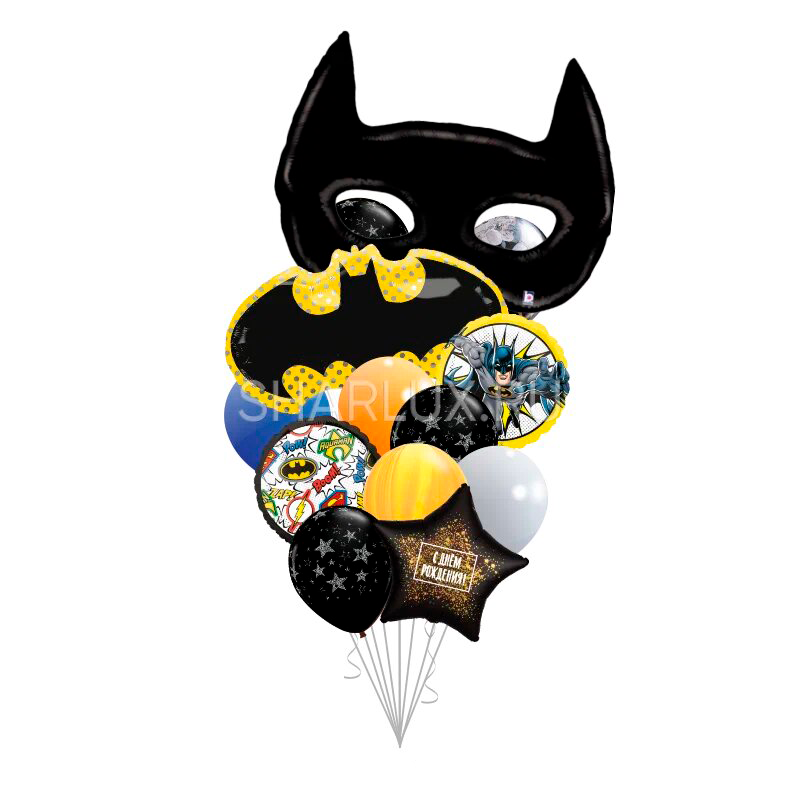 Фонтан черных и желтых шаров Бэтмен