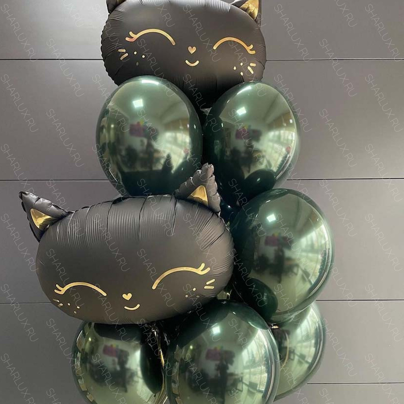 Композиция шаров "Черные котики"