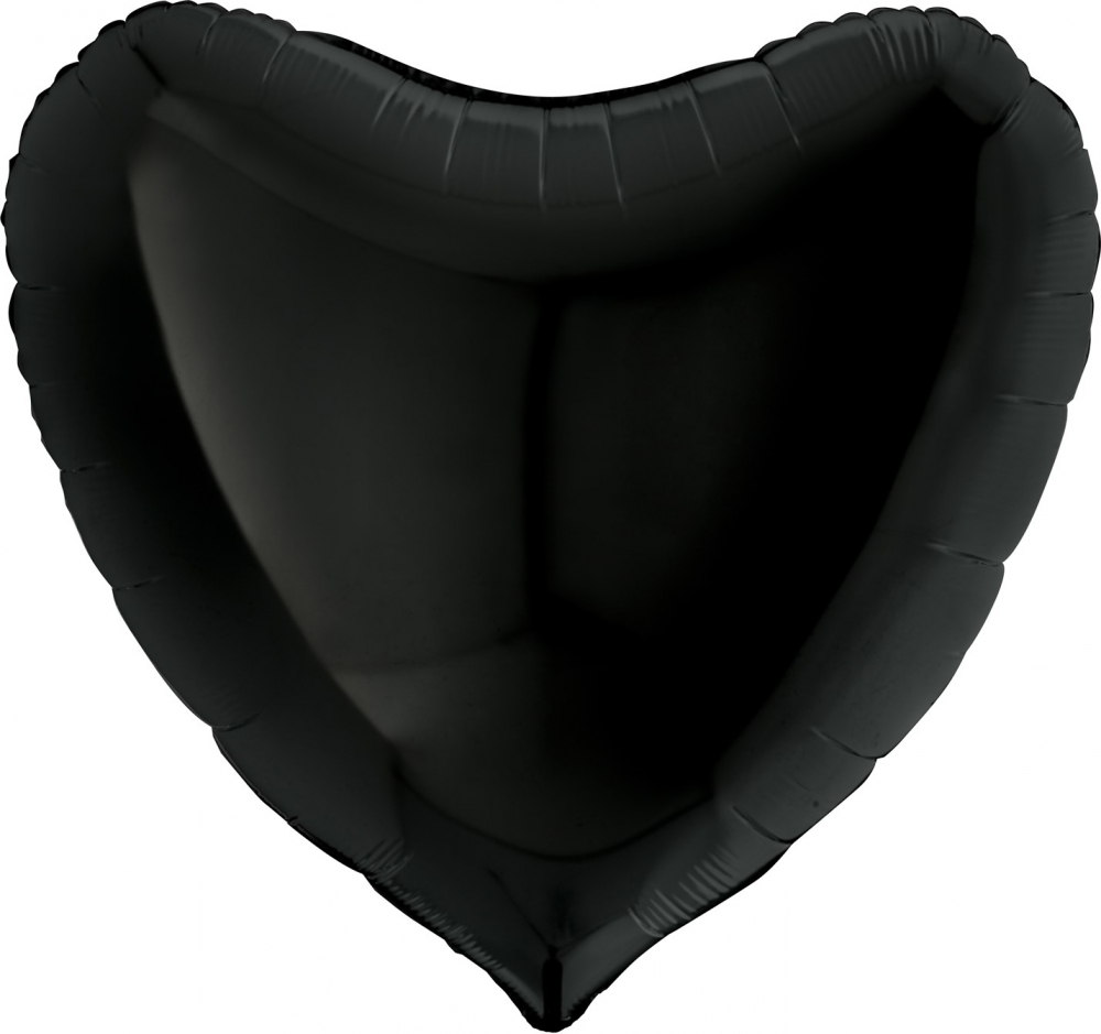 Шар сердце черный, 46 см