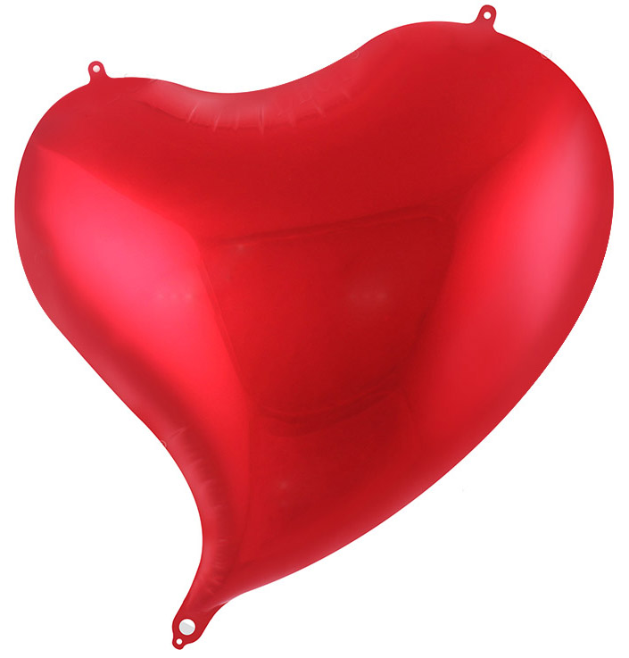 Шар сердце изгиб красное, 46 см