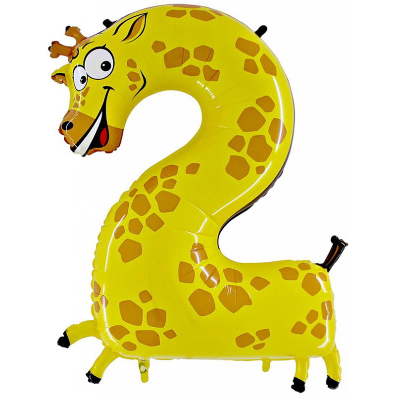Шары на 2 года мальчику с фигурой Жирафа