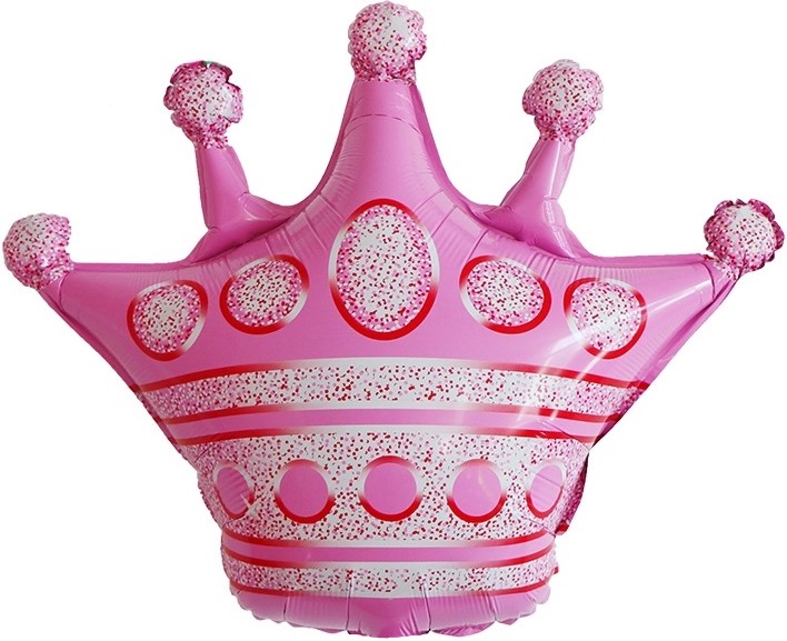 Шар фигура корона розовый, 76 см