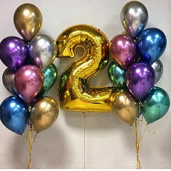 Букет шаров на день рождения 2 года