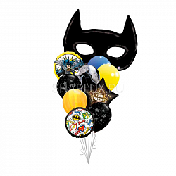Фонтан гелиевых шаров, Бэтмен, черный и золотой