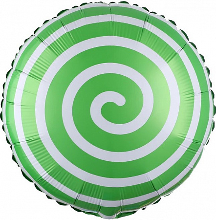 Шар круг Леденец спираль, зеленый