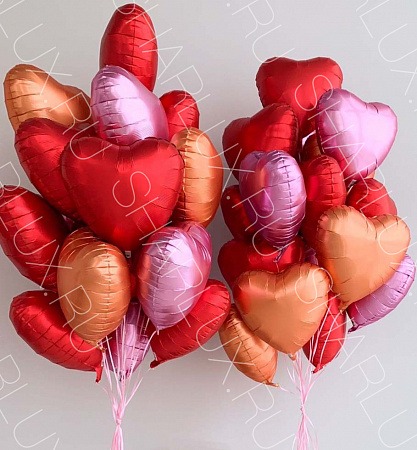 Композиция гелиевых шаров "Сердца для Любимой"