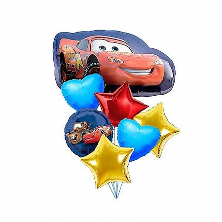 Букет воздушных шаров с гелием Молния МакКуин