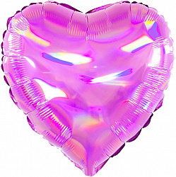 Фольгированный шар сердце фуше голография, 46 см