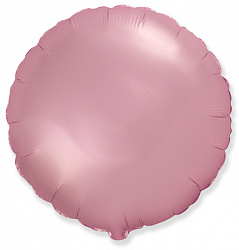 Фольгированный шар круг розовый сатин