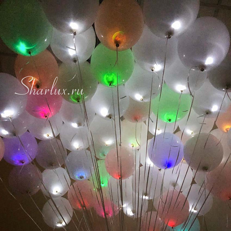 Разноцветные воздушные шары с LED подсветкой