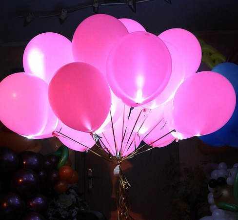 Облако светящихся шаров «Розовые»