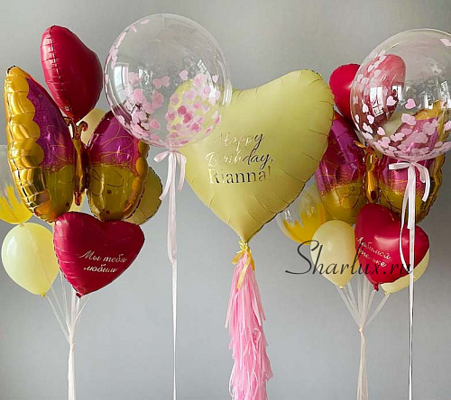 Фольгированные шары на день рождения для девушки