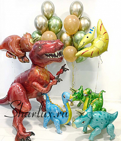 Композиция воздушных шаров, Ти-Рекс и динозавры