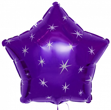 Шар звезда искры фиолетовый, 46 см