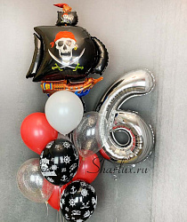 Фонтан воздушных шаров для мальчика, Пиратский корабль