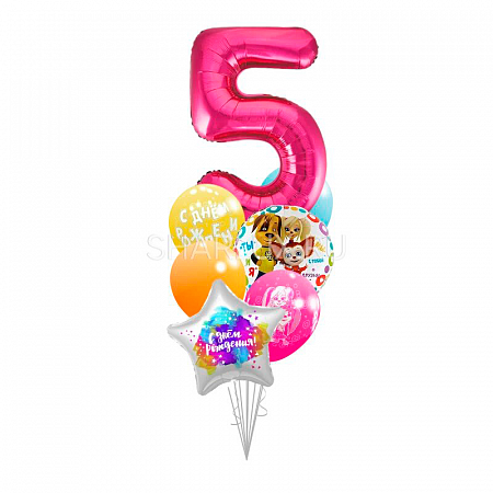 Фонтан из воздушных шаров на день рождения, Барбоскины