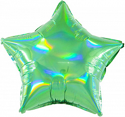 Шар звезда зеленый перламутровый, 46 см