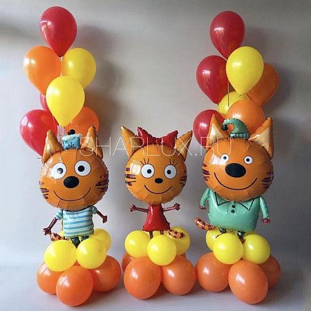 Композиция воздушных шаров "Три кота"