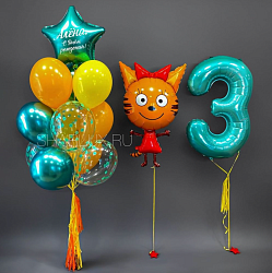 Букет шаров на день рождения "Карамелька"