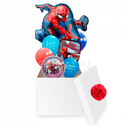 Коробка с гелиевыми шарами Человек Паук