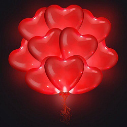 Светящиеся шары Красные сердца