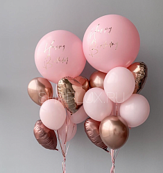 Облако розовых шаров на день рождения