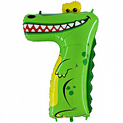 Шар цифра 7 Крокодил, зеленый